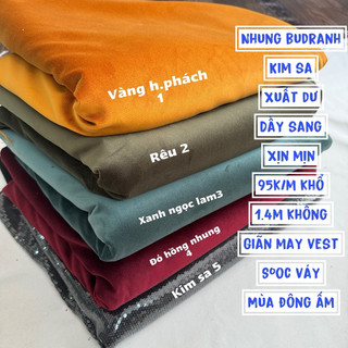 Vải nhung Budanh Dày- Tích Kê Hàn tích kê hàng chất lượng, không xù lông