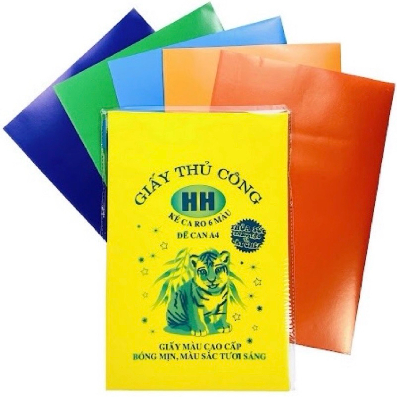 Giấy Thủ Công Decal A4 (1 Túi /6 màu, có sẵn keo dính)