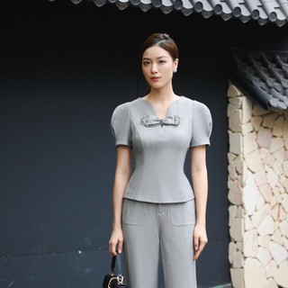 Nữ/áo kiểu đính nơ trang trí b933-183p corporate chic 2100007600017