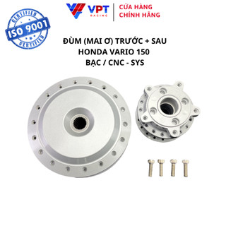Đùm trước + sau honda vario 150 - bạc / cnc - chính hãng sys