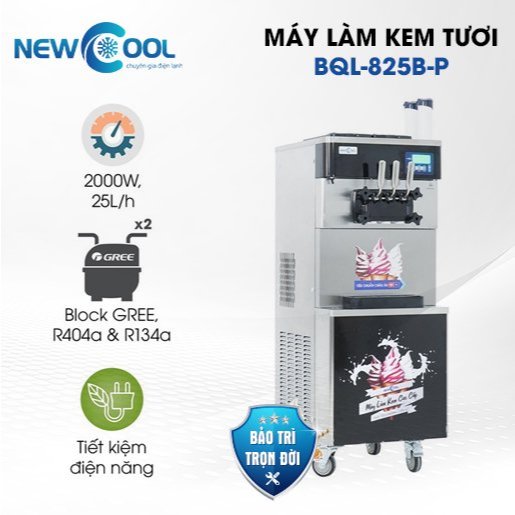 Máy làm kem tươi NEWCOOL BQL-825B-P - (Gía bán chưa bao gồm phí Newsun vận chuyển)