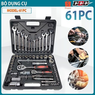 [TẶNG VALI] BỘ DỤNG CỤ SỬA CHỮA CAO CẤP GGG 61 CHI TIẾT. BỘ SỬA CHỮA, BỘ KHẨU ĐA NĂNG, BỘ CÔNG TAY SIẾT, BỘ LỤC GIÁC