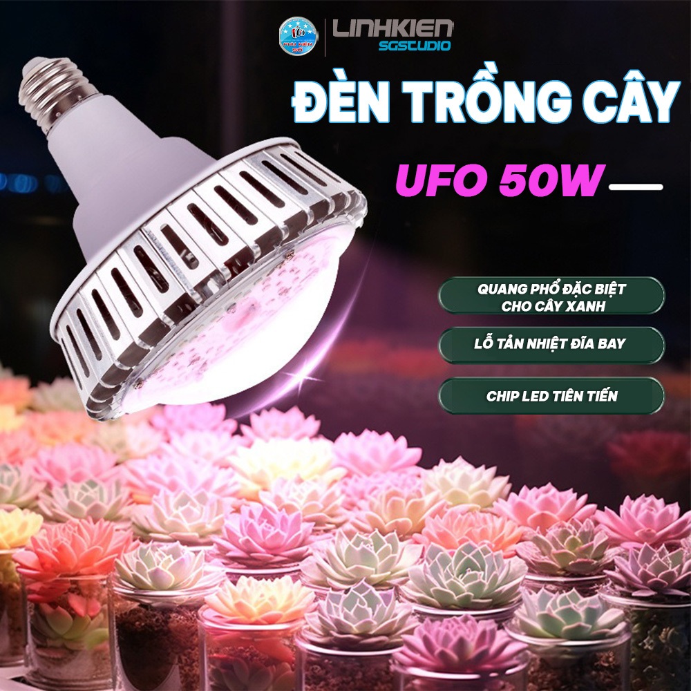 Đèn LED Chiếu Cây Trồng UFO 50W Đèn Trồng Cây Hỗ Trợ Quang Hợp Trong Nhà