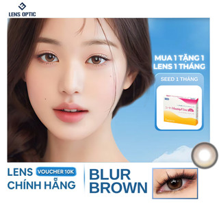 Kính áp tròng Blur Brown 6 tháng, lens mắt thở có sẵn độ - Lens Optic