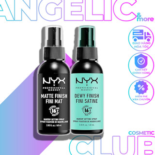 Xịt khóa nền NYX, Xịt giữ lớp trang điểm NYX Matte Finish, Dewy Finish.