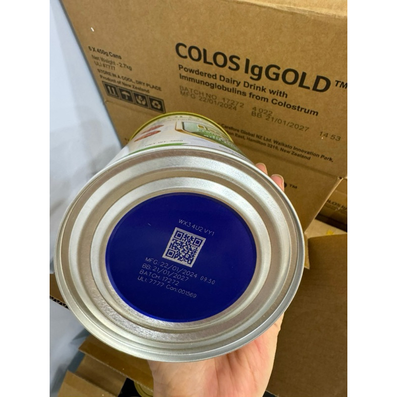 Chính hãng ship toàn quốc Sữa non Colos IgGold - Alpha lipid New Zealand 450g.