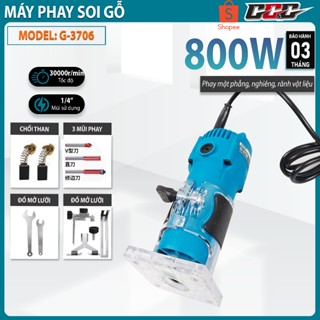 [CÒN MÀU XANH] Máy phay gỗ, máy soi gỗ, soi alu chính hãng GGG công suất 800w, tốc độ 30000v/p