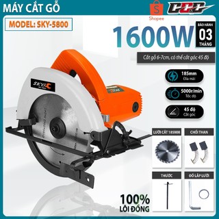 Máy cắt gỗ, máy cưa gỗ lưỡi 185mm chính hãng sky g-5800| công suất lớn 1600w, cắt góc 45 độ | cưa - cắt gỗ, cắt gạch