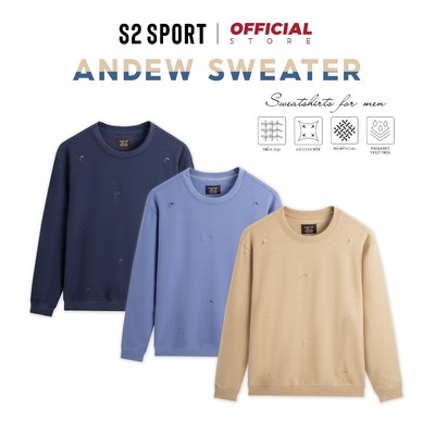 Áo nỉ nam dài tay S2 SPORT sweater cotton cao cấp, dày dặn giữ nhiệt tốt trẻ trung năng động - AN19