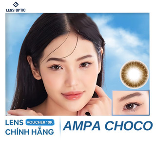 Lens mắt màu AMPA CHOCO 14.0mm 6 tháng, kính áp tròng có độ cận -0.00>-6.00-Lens Optic