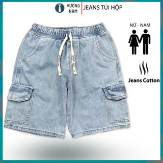 Quần short jean nam Lưng Thun Túi Hộp form đẹp thoáng mát TREND VNO143