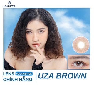 Lens mắt màu nâu tây áp tròng Uza brown 14.0mm 6 tháng, kính áp tròng có độ cận -0.00 đến 6.00- Lens Optic