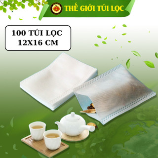 Túi lọc trà, thảo dược PHUKIENTUILOC-Vải không dây, hàn nhiệt, tiện lợi-size 12x16cm- Combo 100 túi