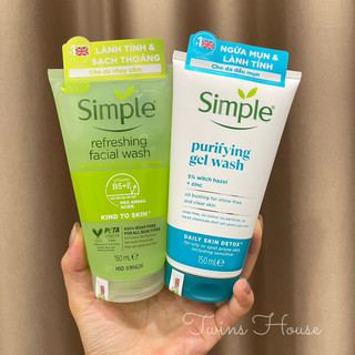 Sữa Rửa Mặt Simple Kind To Skin Refreshing Facial Wash