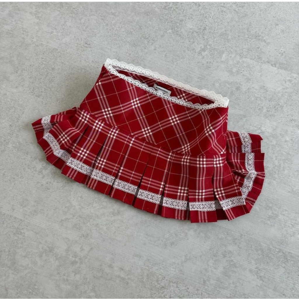 ESSENTIALS ౨ৎ VÁY LƯNG THẤP MINI PLAID SKIRT