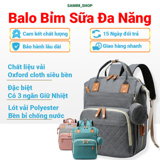 Balo Bỉm Sữa 15 Ngăn Cho Mẹ Và Bé  Balo Lưu Trữ Bình Sữa Giữ Nhiệt Cho Bé Chống Thấm Đủ Màu