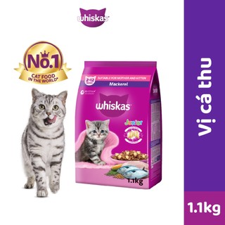  Thức ăn cho mèo con WHISKAS dạng hạt vị cá thu, 1,1 kg.