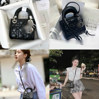 Túi ô 14 da lì khoá bạc nhỏ xinh đeo chéo đeo vai có hộp