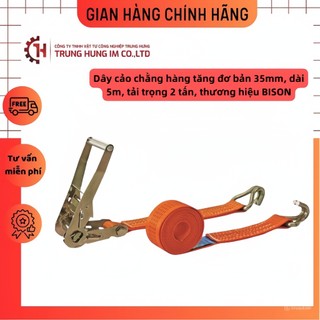 Dây cảo chằng hàng tăng đơ bản 35mm, dài 5m, tải trọng 2 tấn, thương hiệu BISON