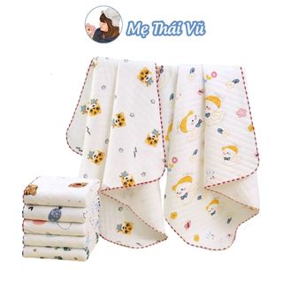 Chăn, choàng ủ, chăn quấn cotton dệt kim 4 mùa cho bé kích thước 85x85cm