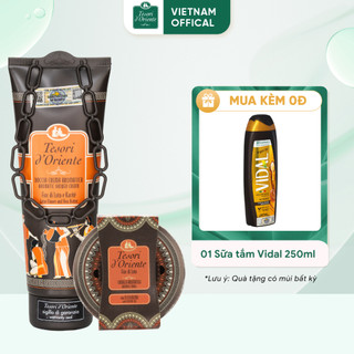Combo Sữa tắm 250ml và Nến thơm 200g Tesori D' Oriente chính hãng nhập khẩu trực tiếp từ Ý