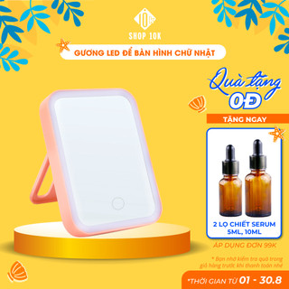 Gương soi trang điểm để bàn hình chữ nhât có đèn led cảm ứng SHOP10K - SP004534
