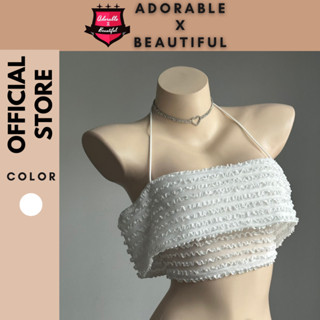 [Ảnh thật] Áo Trễ Vai Trắng Thun Lưới Ren Y2k, Áo Kiểu 2 Dây Co Giãn Gợi Cảm Nữ Tính [AdorablexBeautiful]