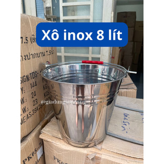 Xô inox 430 26cm dung tích 8L, chậu inox