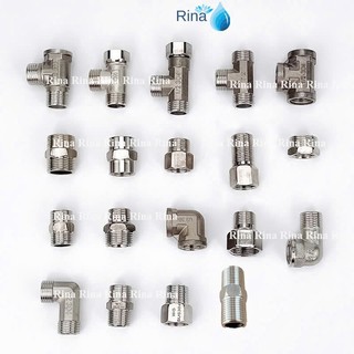 Đầu nối inox Ren Trong 21, 2 nối ren ngoài 21, Nối ren trong ren ngoài 21, co điếu, co ren ngoài