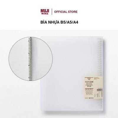 Bìa Nhựa B5/A5/A4 - Trắng Đục MUJI