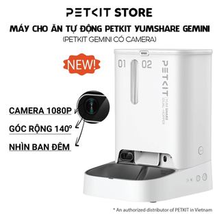 Máy Ăn Tự Động Cho Chó Mèo, Máy Nhả Hạt Hai Ngăn, Máy Cho Chó Mèo Ăn Petkit Gemini Camera