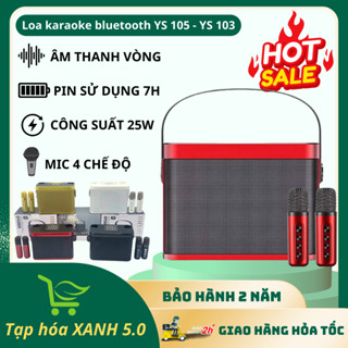 Loa karaoke Kèm Micro Bluetooth YS-219 có 2 micro không dây, Âm Thanh Siêu Hay Thẻ nhớ TF USB cổng AUX 3.5 ,Bảo hành 24T