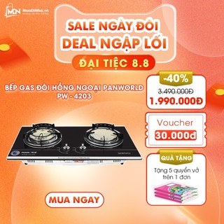 Bếp gas đôi hồng ngoại Panworld PW-4203 lắp âm hoặc dương, tiết kiệm gas
