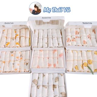 Khăn sữa Boona Hộp 6 khăn xô sữa Muslin 2 lớp cao cấp mềm mịn cho làn da bé MẸ THÁI VŨ
