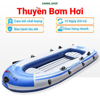 Thuyền Hơi Xuồng Hơi Cao Cấp Intime Kèm 2 Mái Chèo Dành Cho 2-4 Người - Tặng Kèm Bơm Chân
