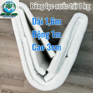 Bông lọc nước bể cá cao cấp túi - 1kg  dài 1,6m rộng 1m dày 3cm hàng trắng đẹp k tạp chất