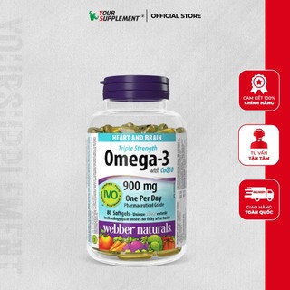 Dầu cá omega 3 + coq10 webber naturals - 80 viên