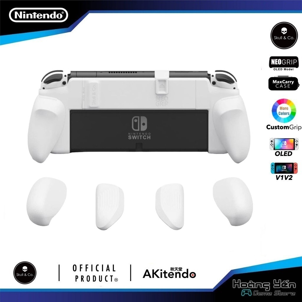 Grip Case Oled và túi Maxcarry Oled Skull & Co White/ Trắng