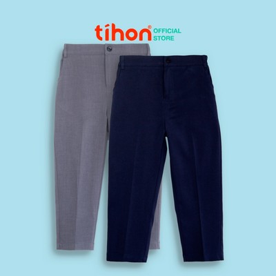 Quần dài đi học bé trai TIHON ống suông chất liệu đũi xước cao cấp phong cách Hàn Quốc QD0750786