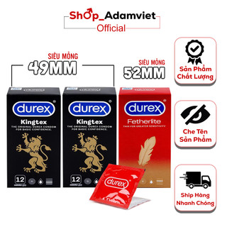 Combo 2 durex kingtex siêu mỏng ôm sát + bao cao su fetherlite ultima mỏng chân thật .