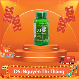 Viên Uống Kẽm, Tăng Sức Đề Kháng,Tăng Cường sinh lý Puritan's Pride Zinc Gluconate 50mg 100 Viên