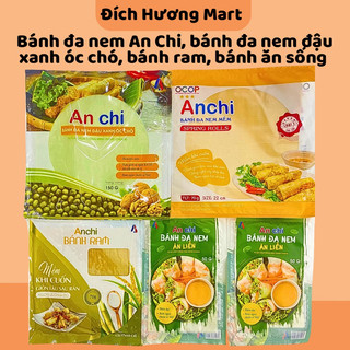 Bánh đa nem AN CHI, đa nem đậu xanh óc chó, đa nem cuốn gỏi, bánh ram an chi, bánh đa nem ăn sống