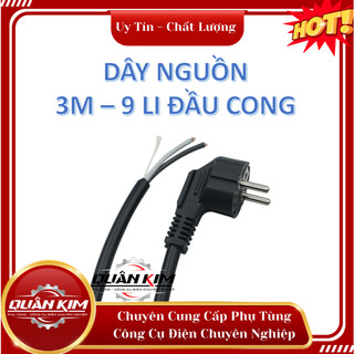 Dây nguồn 3m - 9li phích cong đen