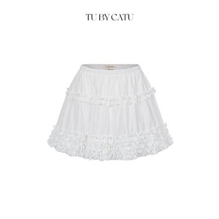 Tubycatu | chân váy trắng 4 đường bèo