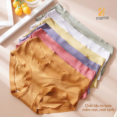 Quần quần lót bầu 2mama cạp chéo, chất liệu tơ Lạnh siêu nhẹ, dai và mịn, chất siêu co dãn