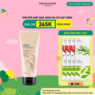 Sữa Rửa Mặt Có Hạt TheFaceShop Rice Water Bright Rice Bran Foaming Cleanser150ml