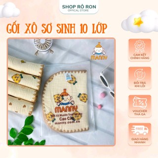 [Chính hãng] Gối xô 10 lớp MANNY, MOLLI - Gối sơ sinh cao cấp cho bé [Chọn mẫu] - Shop Rô Ron