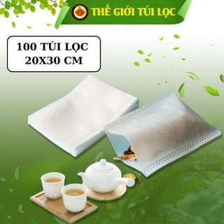 Túi lọc trà, thảo dược PHUKIENTUILOC, Vải không dây hàn nhiệt, size 20x30cm - Combo 100 túi