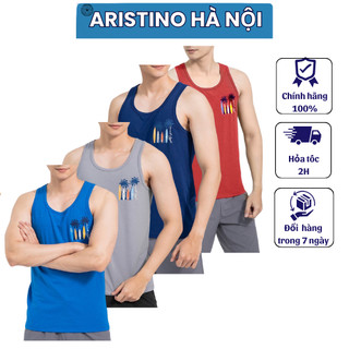 Áo ba lỗ nam,tanktop  Kwin 4 màu phối họa tiết biển trẻ trung, thấm hút KTT007S1