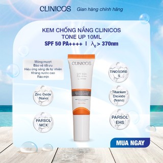   TRAVEL SIZE  KEM CHỐNG NẮNG NÂNG TÔNG TỰ NHIÊN CLINICOS TONE-UP TRUTH SUNSCREEN SPF 50+ PA++++ 10ML 